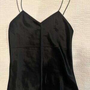 Helmut Lang Black Silk Top with Zipper Detail Size XS